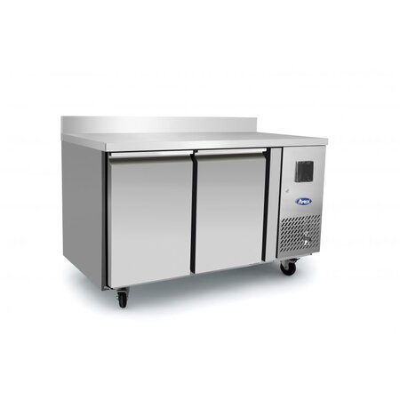 Table réfrigérée positive avec dosseret - 2 portes gn1/1 - atosa - r600a - acier inoxydable22801360pleine x700x940mm