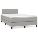 vidaXL Sommier à lattes de lit matelas LED gris clair 120x190 cm tissu