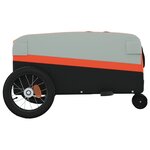 vidaXL Remorque de vélo noir et orange 30 kg fer