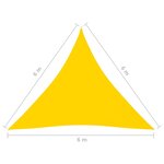 vidaXL Voile de parasol Tissu Oxford triangulaire 6x6x6 m Jaune