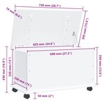 vidaXL Coffre de rangement et roulettes ALTA blanc 73x39 5x43 cm