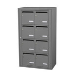 Bloc collectif Leabox 2x4 grade 3 simple face intérieur fixation murale gris poussière ral 7037 finition brillante