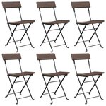 vidaXL Chaises de bistrot pliantes lot de 6 Résine tressée et acier