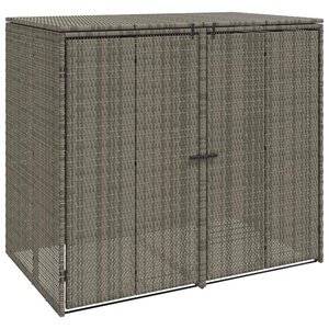 vidaXL Boîte de poubelle 2 pc Gris 130 x 80 x 115 cm Polyéthylène