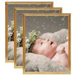 vidaXL Collage de cadres photo 3 Pièces de table Doré 10x15 cm MDF