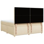 vidaXL Sommier à lattes de lit avec matelas Crème 180x200 cm Tissu