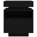 Table de chevet vidaXL avec lumières LED 2 Pièces Chêne noir 40x39x48 5 cm