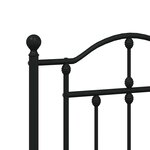 vidaXL Tête de lit métal noir 193 cm