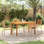 vidaXL Ensemble de salle à manger pour jardin 5 Pièces Beige Poly rotin