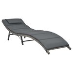 vidaXL Salon de jardin pliable 3 Pièces Résine tressée Gris