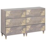 vidaXL Buffet 2 Pièces Gris 60 x 33 x 75 cm Bois de mangue massif