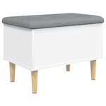 vidaXL Banc de rangement blanc 62x42x46 cm bois d'ingénierie