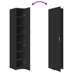 vidaXL Buffet haut noir 30x42 5x185 cm bois d'ingénierie