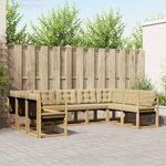 vidaXL Ensemble de canapés d'extérieur 9 Pièces Blanc et Beige