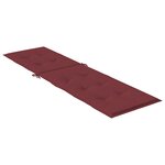 vidaXL Coussin de chaise longue rouge bordeaux mélangé (75+105) x 50 x 4cm