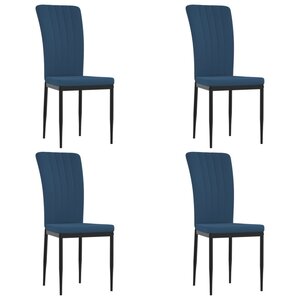 vidaXL Chaises à manger lot de 4 Bleu Velours