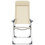 vidaXL Chaises de camping pliables lot de 2 Crème Aluminium