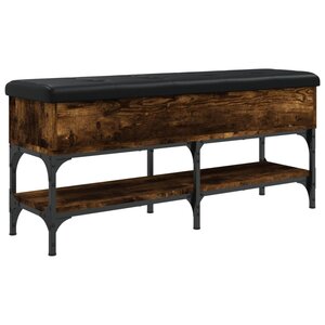 vidaXL Banc à chaussures chêne fumé 102x32x45 cm bois d'ingénierie