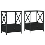 vidaXL Tables de chevet 2 Pièces noir 50x41x65 cm bois d’ingénierie