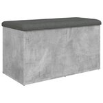 vidaXL Banc de rangement gris béton 82x42x45 cm bois d'ingénierie