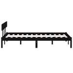 vidaXL Cadre de lit sans matelas noir bois massif 140x190 cm