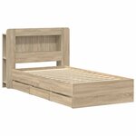 vidaXL Cadre de lit avec rangement Chêne Sonoma 75 x 190 cm