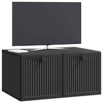 vidaXL Meuble TV mural Noir 59 5 x 41 x 30 cm Bois d'ingénierie