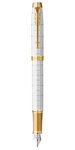 PARKER IM PREMIUM Stylo plume  Perle  Plume fine  encre bleue  Coffret cadeau