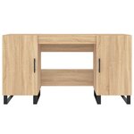 Bureau table poste de travail meuble d'ordinateur informatique étude chêne sonoma 140 x 50 x 75 cm bois d'ingénierie brun 02_0023653