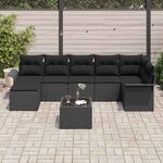 vidaXL Ensemble de canapé de jardin avec stockage 8 Pièces Noir polyrotin