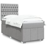 vidaXL Sommier à lattes de lit et matelas Gris clair 90x190 cm Tissu