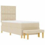 vidaXL Lit à ressorts avec matelas Crème 80 x 200 cm tissu