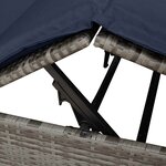 vidaXL Transat double avec toit Gris 205 x 129 x 200 cm Rattan PE