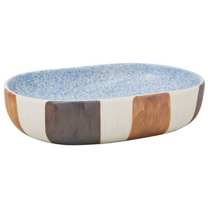 vidaXL Vasque à poser multicolore ovale 59x40x14 cm céramique