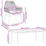 vidaXL Ensemble à manger jardin coussins 9 Pièces gris poly rotin verre