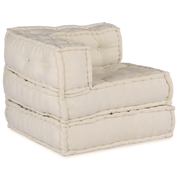 vidaXL Canapé modulaire 3 Pièces Crème tissu