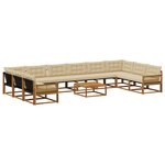 vidaXL Ensemble de canapés d'extérieur 11 Pièces Naturel et Beige