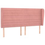 vidaXL Tête de lit avec oreilles Rose 203x23x118/128 cm Velours