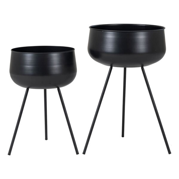 House Nordic Pots à fleurs 2 Pièces Kira Noir