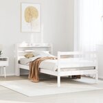 vidaXL Cadre de lit avec tête de lit sans matelas blanc 90x190 cm