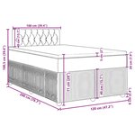 vidaXL Sommier à lattes de lit et matelas Gris foncé 120x200cm Velours