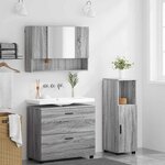 vidaXL Ensemble de mobilier de salle de bain 3 Pièces Sonoma gris