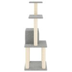 vidaXL Arbre à chat avec griffoirs en sisal Gris clair 105 cm