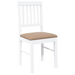 vidaXL Chaises à manger coussins 2 Pièces blanc bois massif caoutchouc