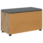 vidaXL Banc d'entrée avec coussin Uni Chêne artisanal 80 x 38 x 46 cm