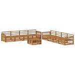 vidaXL Ensemble de canapés d'extérieur 9 Pièces Naturel