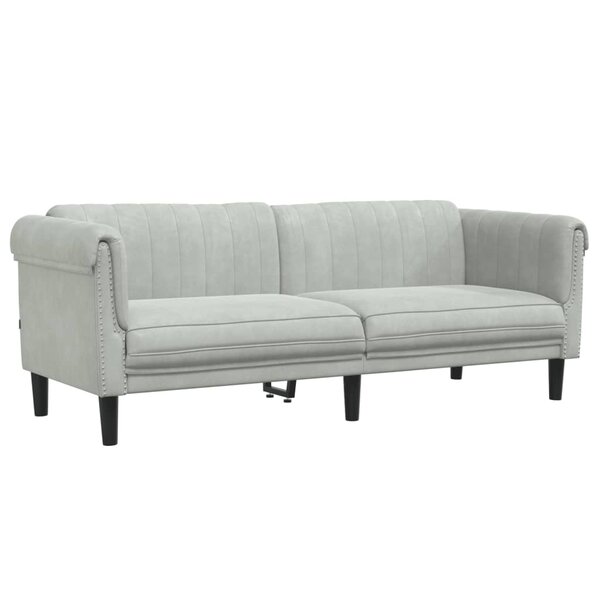 vidaXL Canapé à 3 places gris clair velours