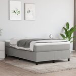 vidaXL Sommier à lattes de lit et matelas gris clair 120x190 cm tissu