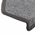 vidaXL Tapis d'escalier 15 Pièces Gris foncé 65 x 24 x 4 cm