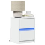 vidaXL Armoires de chevet et lumières LED 2Pièces blanc bois d'ingénierie